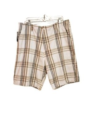 Subculture Plaid Bermuda Shorts Brown White Size 38